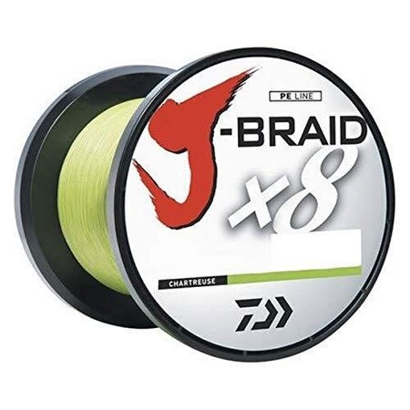 Daiwa JBraid X8 8 Strand Braided Line 150Lb 3000M Bulk Spool Chartreuse JB8U150-3000CH